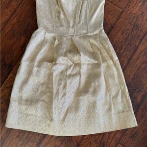 Elegant Gold Strapless Dress